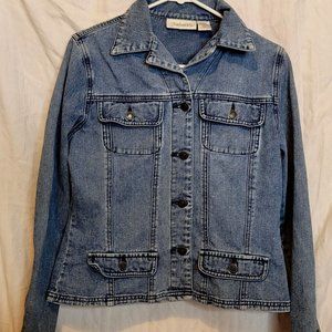 Chadwicks Denim Jacket Womens Size 10 All Cotton Blue Jean Coat Blazer